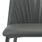 Silla de cocina en piel sintética y acero Made in Italy 4 piezas - Alexia Viadurini