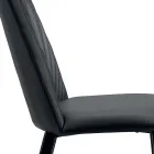 Silla de cocina en piel sintética y acero Made in Italy 4 piezas - Alexia Viadurini