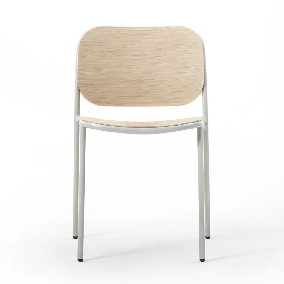 Silla de Cocina en Madera y Metal Pintado Made in Italy 2 Piezas - Saffia Viadurini