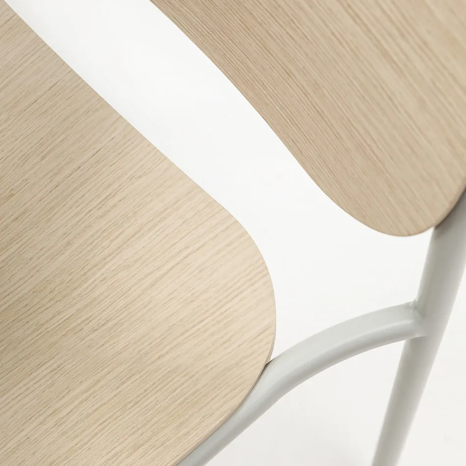 Silla de Cocina en Madera y Metal Pintado Made in Italy 2 Piezas - Saffia Viadurini