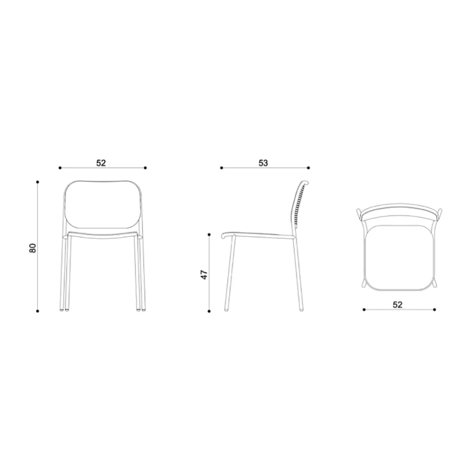 Silla de Cocina en Madera y Metal Pintado Made in Italy 2 Piezas - Saffia Viadurini