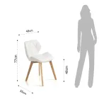 Silla de cocina en cuero sintético y madera maciza 2 piezas - Fiorenzuola Viadurini