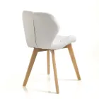 Silla de cocina en cuero sintético y madera maciza 2 piezas - Fiorenzuola Viadurini