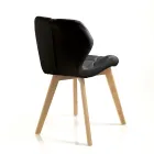 Silla de cocina en cuero sintético y madera maciza 2 piezas - Fiorenzuola Viadurini