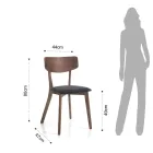 Silla de Cocina en Tela con Estructura en Madera Maciza 2 Piezas - Tonino Viadurini