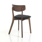 Silla de cocina de tela con estructura de madera maciza de 2 piezas - Tonino Viadurini