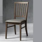 Silla de Cocina de Madera Maciza de Haya y Ecopiel Diseño Italiano - Rosita Viadurini