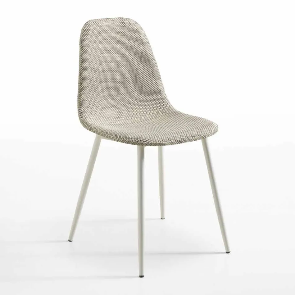 Silla moderna de la cocina del similacrattan del diseño de Cassidy, 4 piezas Viadurini