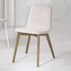 Silla de cocina de diseño en madera y tela hecha en Italia, Egizia Viadurini