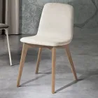 Silla de cocina de diseño en madera y tela hecha en Italia, Egizia Viadurini