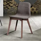 Silla de cocina de diseño en madera y tela hecha en Italia, Egizia Viadurini