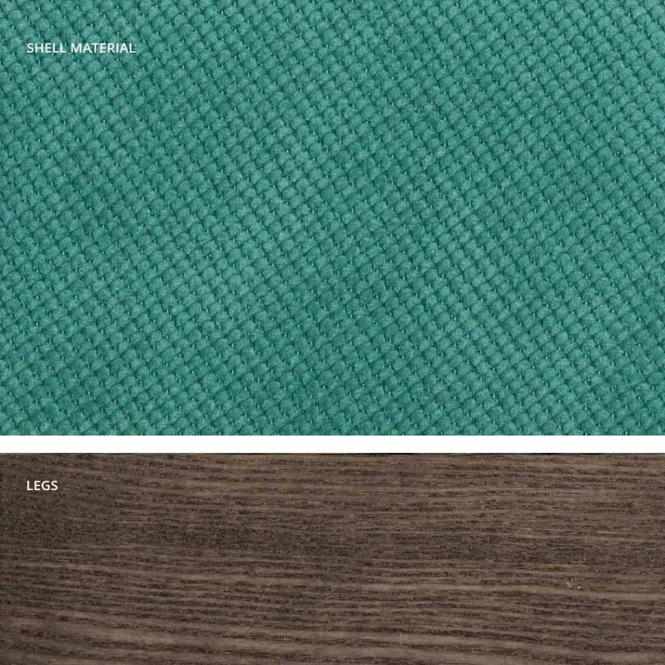 Silla de cocina de diseño en madera y tela hecha en Italia, Egizia Viadurini