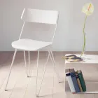 Silla de cocina hecha a mano en madera y acero precioso Made in Italy - Granada Viadurini