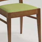 Silla de cocina en madera de haya y asiento en ecopiel Design - Florent Viadurini