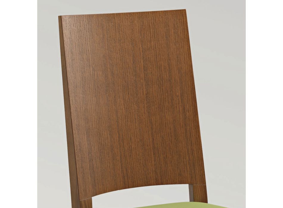 Silla de cocina en madera de haya y asiento en ecopiel Design - Florent Viadurini