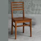 Silla de cocina en madera de haya y asiento en madera maciza - Rabasse Viadurini