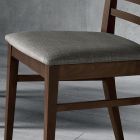 Silla de cocina en madera y asiento en tela de diseño italiano - Jeanine Viadurini