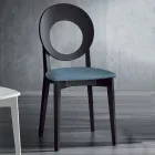 Silla de cocina en madera y tela Diseño moderno Made in Italy - Marrine Viadurini