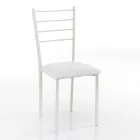 Silla de Cocina en Piel Sintética y Metal Pintado 4 Piezas - Remida Viadurini