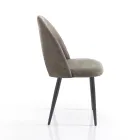 Silla de cocina en cuero sintético efecto envejecido 4 piezas - Renetta Viadurini