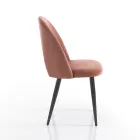 Silla de Cocina en Tela Efecto Terciopelo y Metal 4 Piezas - Renetta Viadurini