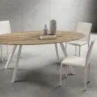 Silla de Cocina Totalmente Tapizada en Ecopiel Made in Italy, 2 Piezas - Maria Viadurini