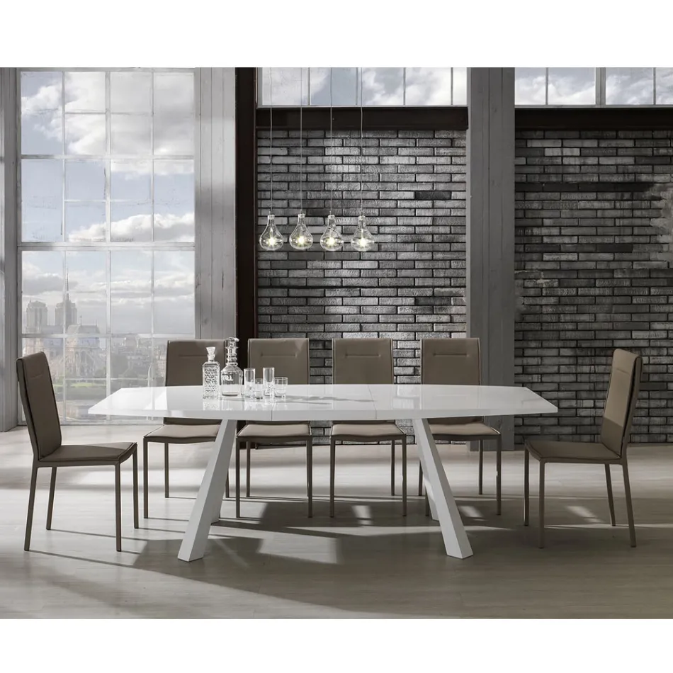 Silla de Cocina Tapizada Totalmente en 2 Piezas de Piel Sintética - Atenea Viadurini