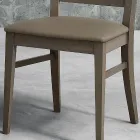 Silla de cocina moderna en diseño de madera y ecopiel Made in Italy - Taver Viadurini