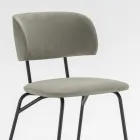 Silla de Cocina Tapizada en Microfibra Made in Italy, 2 Piezas - Rebecca Viadurini