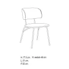 Silla de Cocina Tapizada en Microfibra Made in Italy, 2 Piezas - Rebecca Viadurini