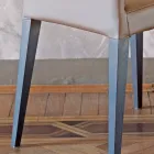 Silla de Cocina Tapizada en Cuero con Estructura de Fresno Made in Italy - Sunny Viadurini