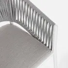 Silla de exterior con reposabrazos en aluminio blanco y gris Homemotion - Rubio Viadurini