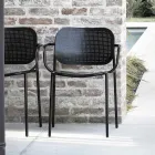 Silla de exterior con reposabrazos de metal Made in Italy 2 piezas - Synergy Viadurini