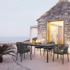 Silla de Exterior Apilable con Asiento de Tela, Homemotion 4 Piezas - Aleandro Viadurini