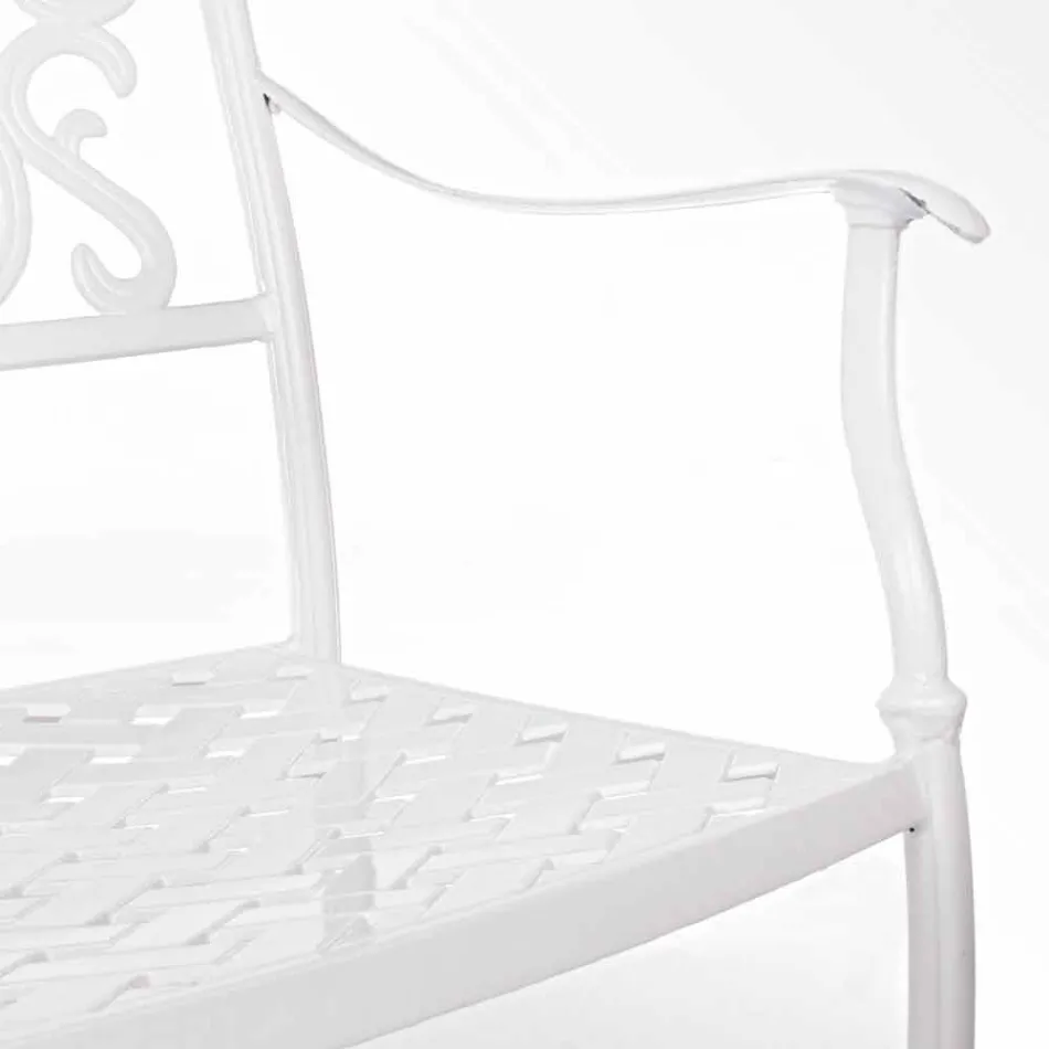 Silla apilable para exteriores en aluminio blanco o antracita, 4 piezas - Ode Viadurini