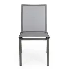 Silla de exterior apilable en aluminio y textileno, Homemotion 4 piezas - Serge Viadurini