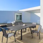 Silla de exterior apilable en aluminio y textileno, Homemotion 4 piezas - Serge Viadurini