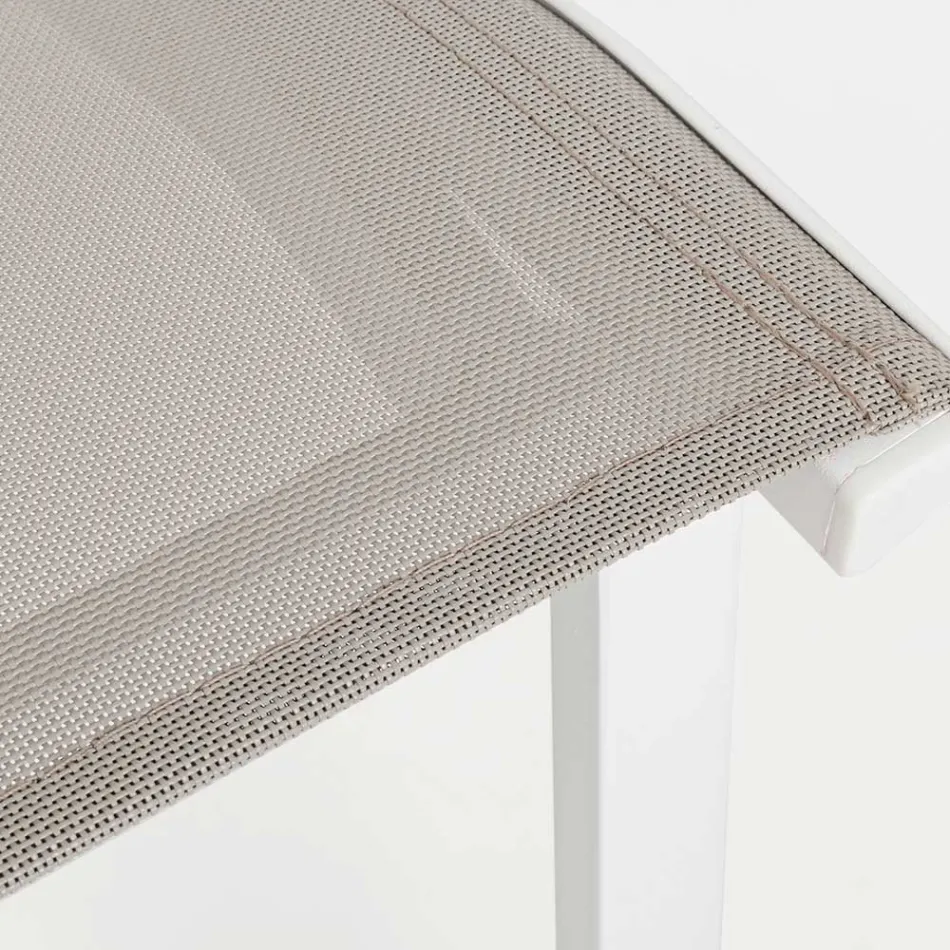 Silla de exterior apilable en aluminio y textileno, Homemotion 4 piezas - Serge Viadurini