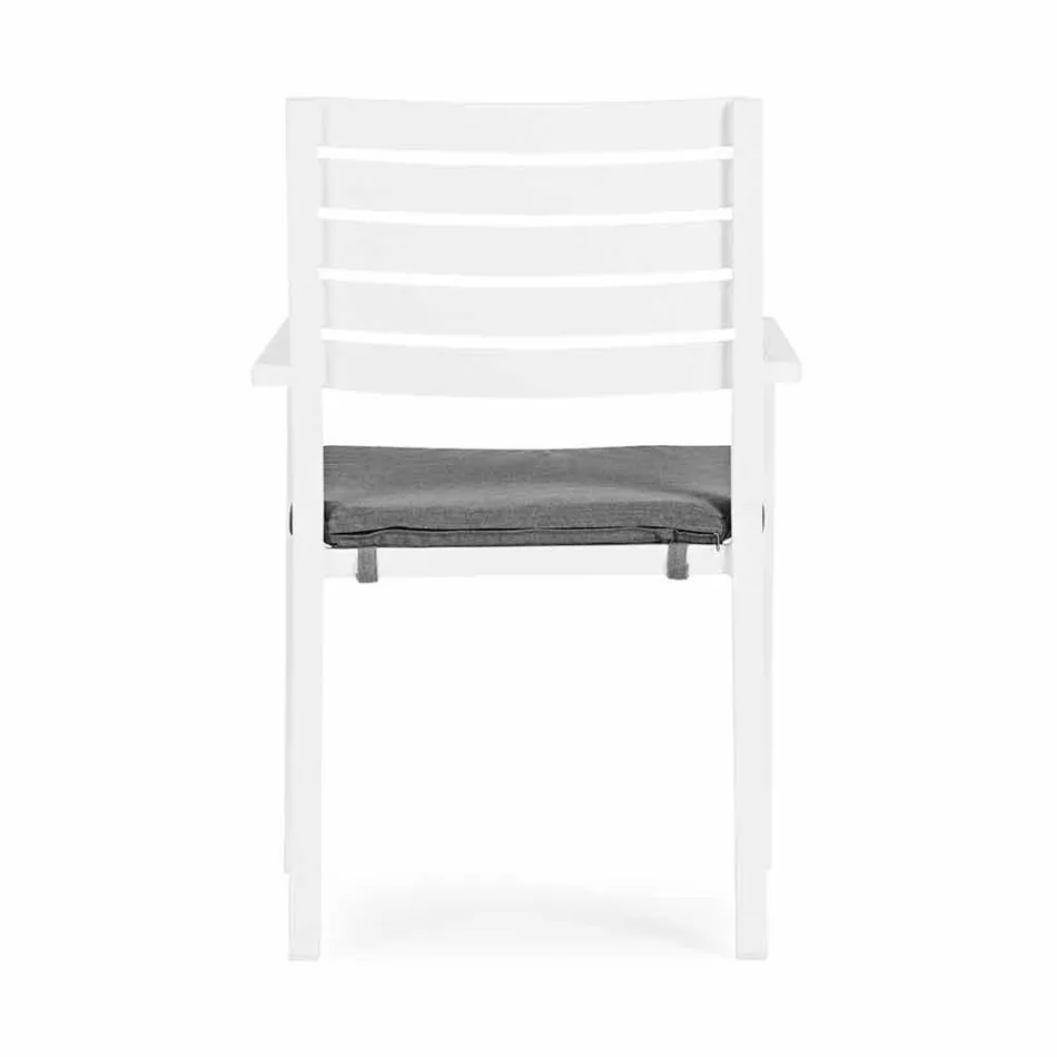 Silla de exterior apilable de aluminio Homemotion, 4 piezas - Carina Viadurini