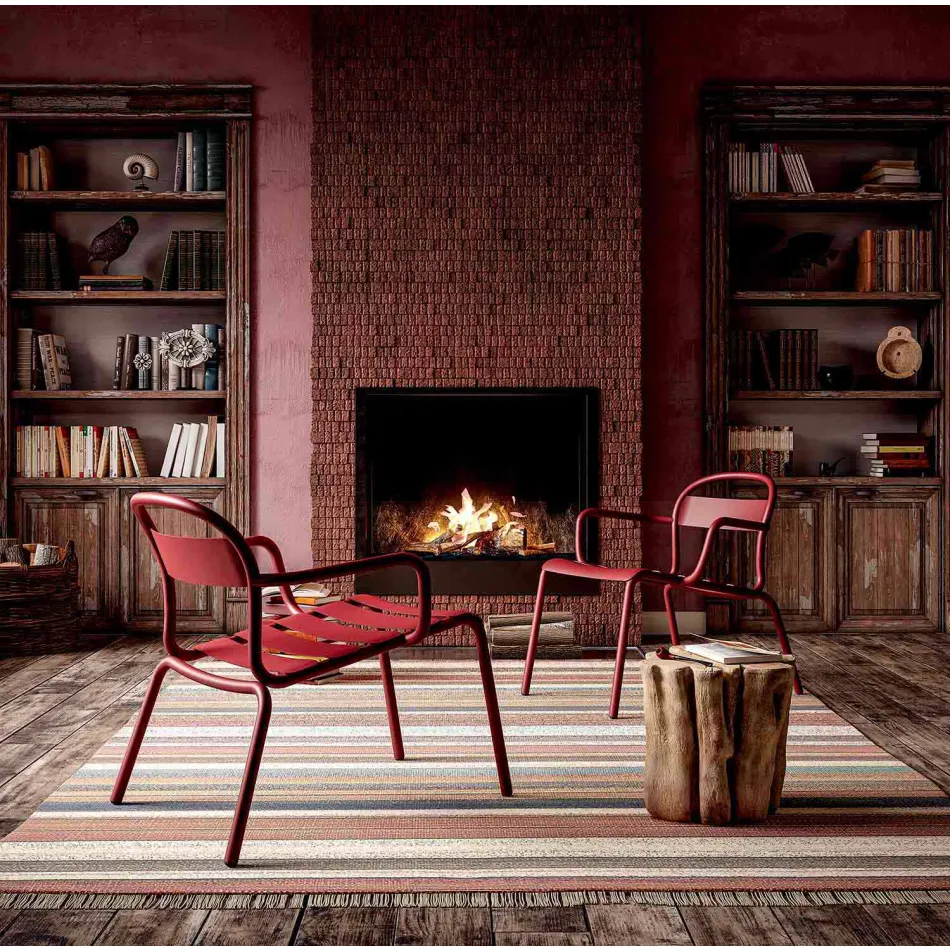 Silla apilable de aluminio para exterior fabricada en Italia, 2 piezas - Shyla Viadurini