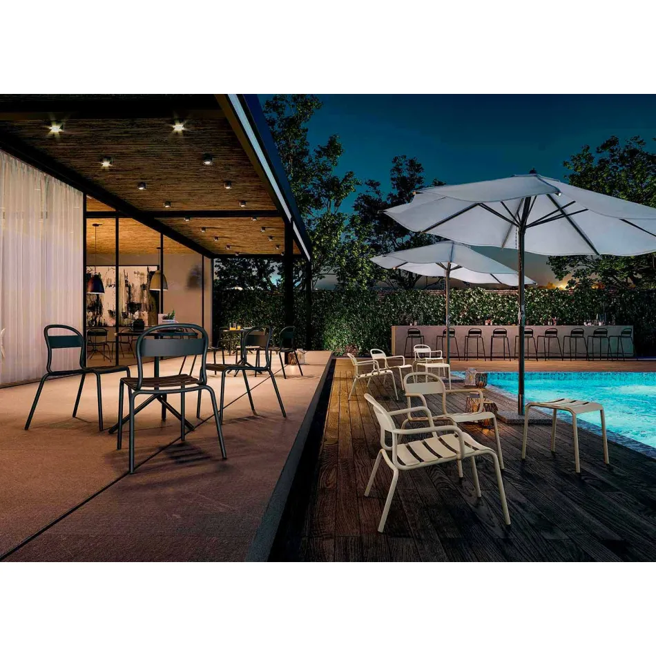 Silla apilable de aluminio para exterior fabricada en Italia, 2 piezas - Shyla Viadurini