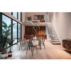 Silla apilable de metal para exterior Made in Italy, 4 piezas - Prunella Viadurini