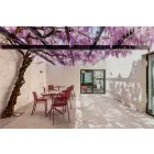 Silla apilable de metal para exterior Made in Italy, 4 piezas - Prunella Viadurini