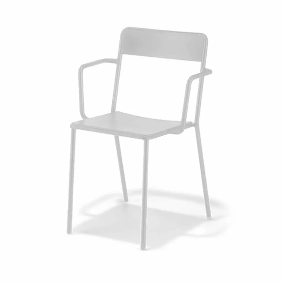 Silla apilable de metal para exterior Made in Italy, 4 piezas - Xylia Viadurini