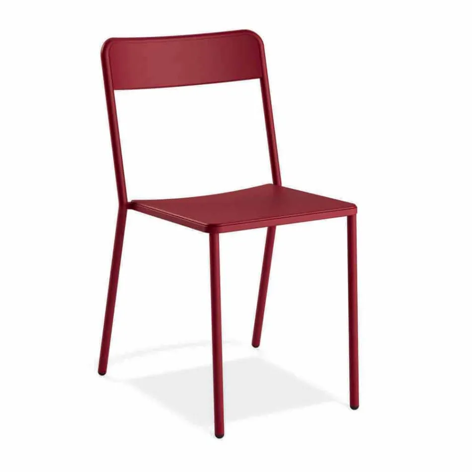 Silla apilable de metal para exterior Made in Italy, 4 piezas - Xylia Viadurini