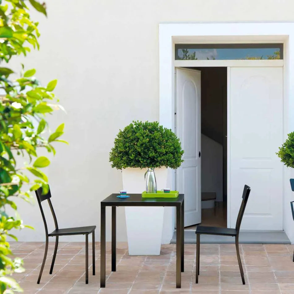 Silla apilable de exterior en metal pintado Made in Italy, 4 piezas - Tul Viadurini