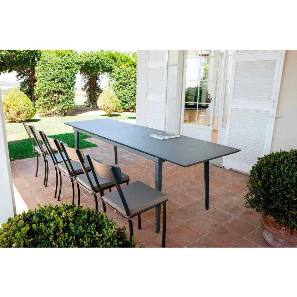 Silla apilable de exterior en metal pintado Made in Italy, 4 piezas - Tul Viadurini