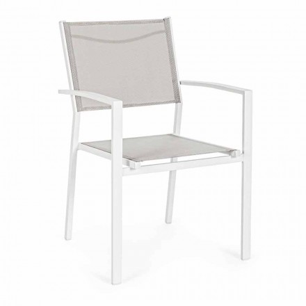 Silla apilable para exterior en Textilene Homemotion, 6 piezas - Narcissa Viadurini