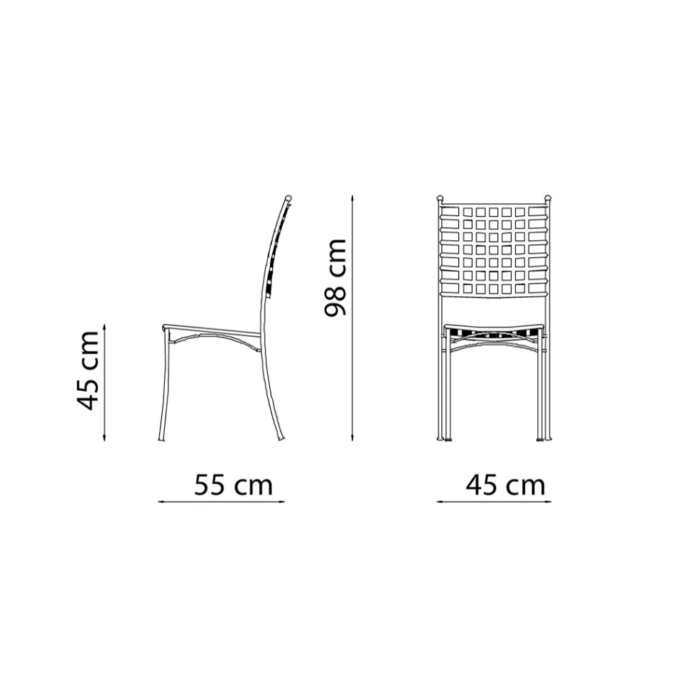 Silla de exterior en acero galvanizado apilable 4 piezas Made in Italy - Sibo Viadurini