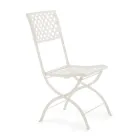 Silla de exterior plegable en acero galvanizado Made in Italy 2 piezas - Selvaggia Viadurini